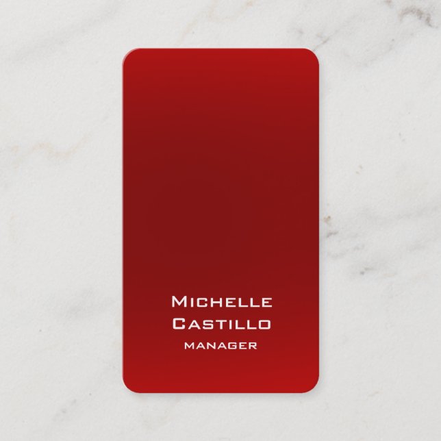 Vertical Artistic Red Unique Design Business Card (Front)
