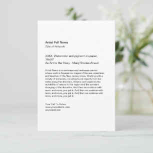 Vertical Artwork Exhibition Art Show Placards Note Card