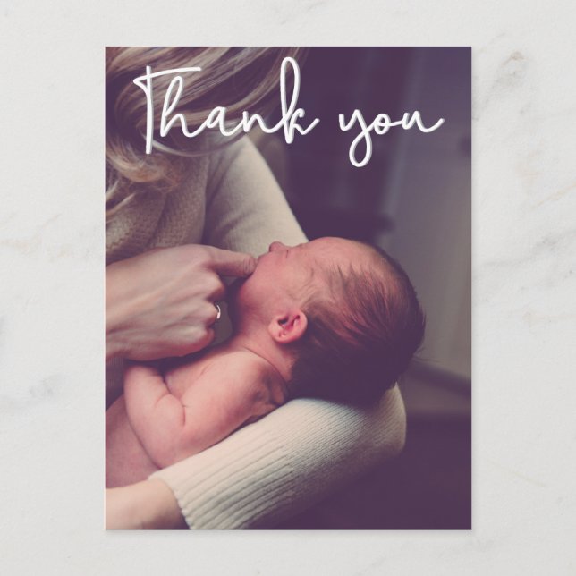 Vertical Baby  Birth Announcement and Thank You Postcard (Front)