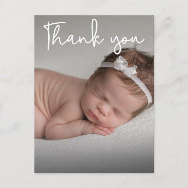 Vertical Baby  Birth Announcement and Thank You Postcard (Front)