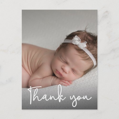 Vertical Baby girl Birth Announcement  Thank You Postcard