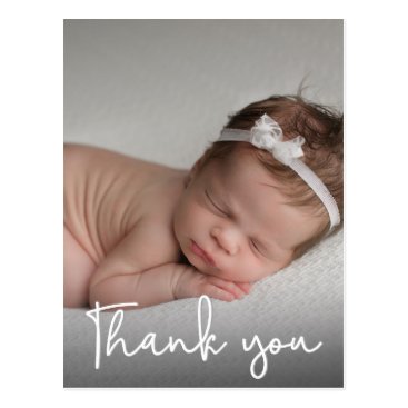Vertical Baby girl Birth Announcement & Thank You Postcard Vertical Baby girl Birth Announcement & Thank You Postcard