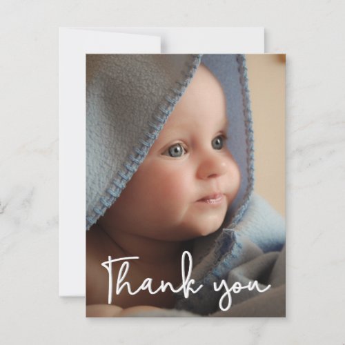 Vertical Baby Photo Birth Announcement Thank You Postcard