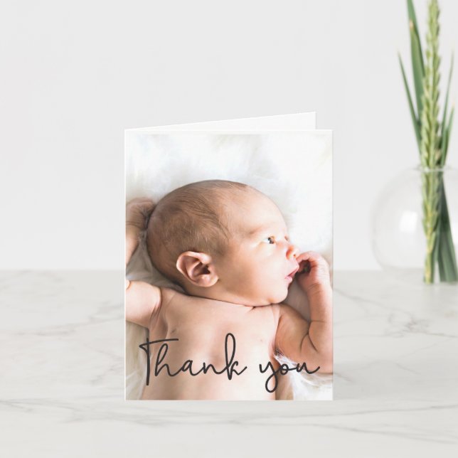 Vertical Baby Photo thank you Card (Front)