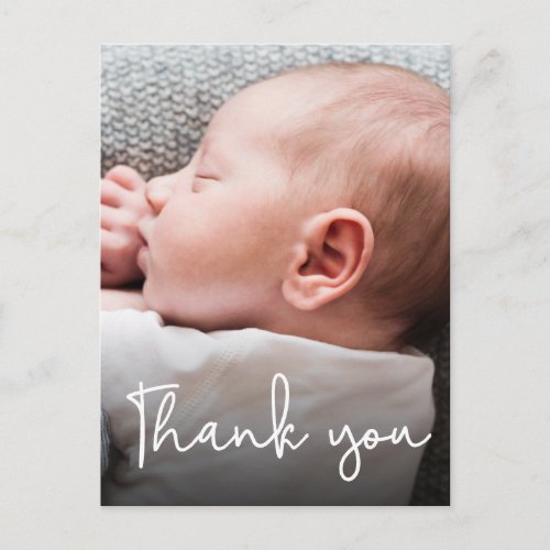 Vertical Baby Shower Thank you Birth Announcement Postcard