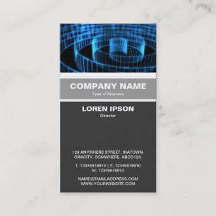Vertical Banded - Blue Spiral Business Card