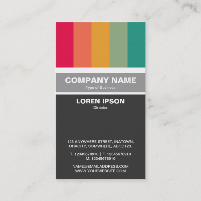 Vertical Banded - Color bars 01 Business Card (Front)