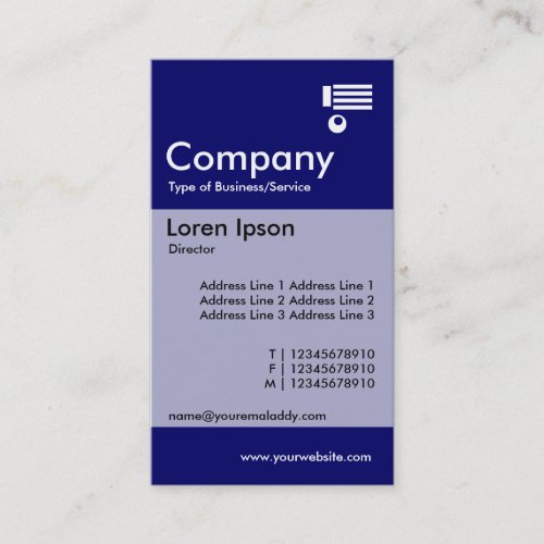 Vertical Banded _ Dark Blue Business Card