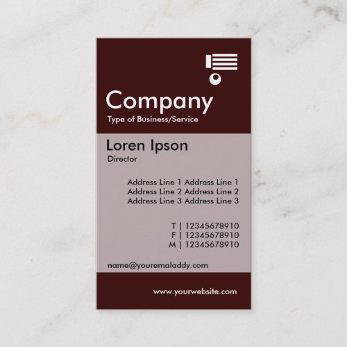 Vertical Banded _ Dark Brown Business Card