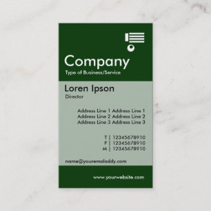 Vertical Banded - Dark Green Business Card