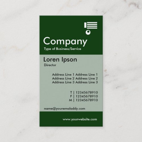Vertical Banded _ Dark Green Business Card