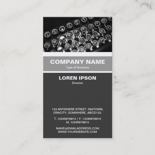 Vertical Banded - Vintage Typewriter Keys Business Cards