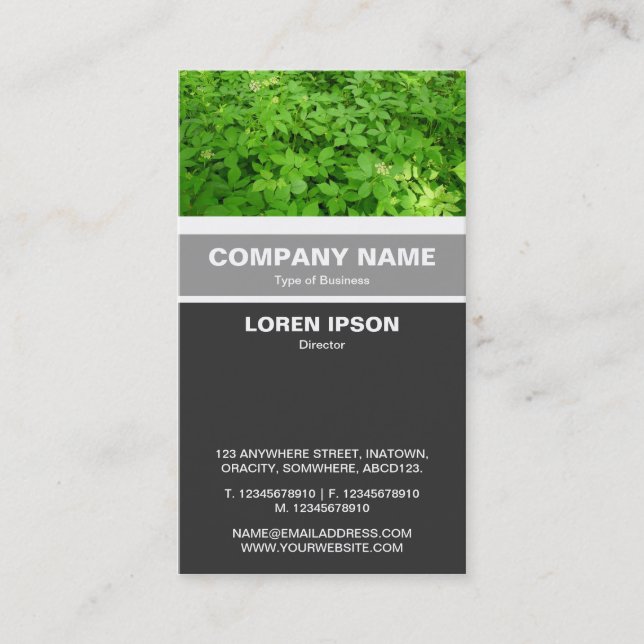 Vertical Banded - Woodland Undergrowth Business Card (Front)
