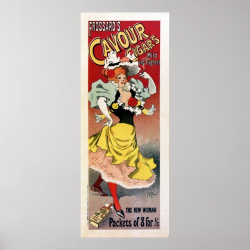Vertical banner vintage womens cigars ad poster