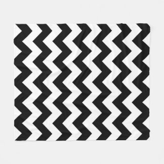 Vertical Black and White Zigzag Fleece Blanket