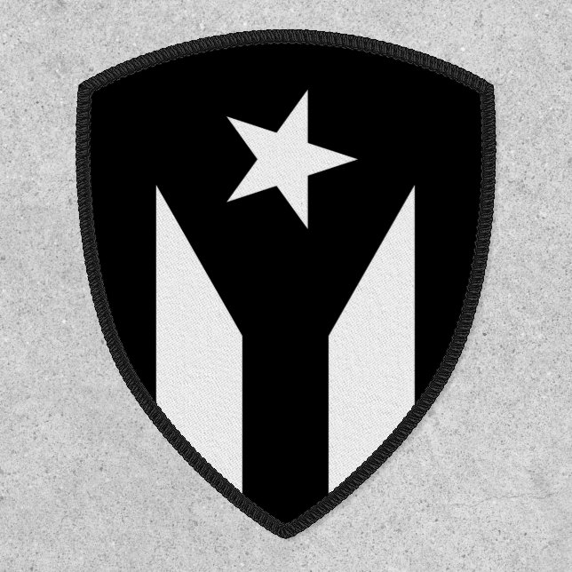 Vertical Black flag of Puerto Rico Patch (Front)
