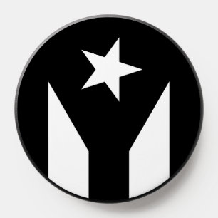 Vertical Black flag of Puerto Rico PopSocket