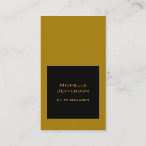 Vertical Black Gold Color Modern Stylish Trendy Business Card