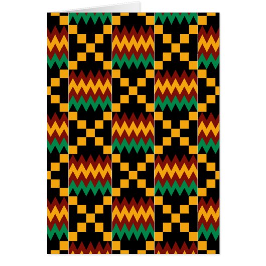 Vertical Black, Green, Red, and Yellow Kente Cloth (Front)