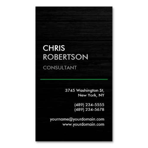 Vertical Black Grey Attractive Business Card Magnet