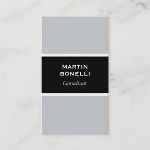 Vertical Black Grey Professional Business Card