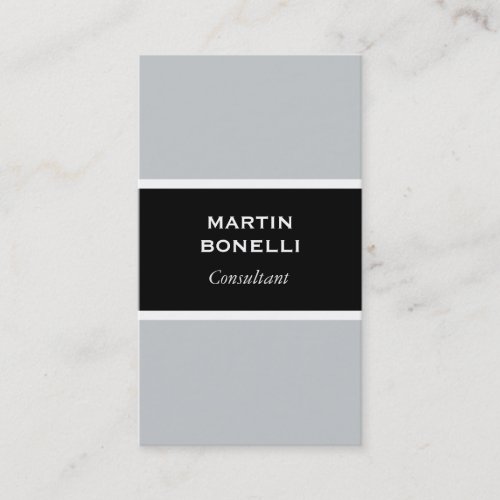 Vertical Black Grey Professional Business Card