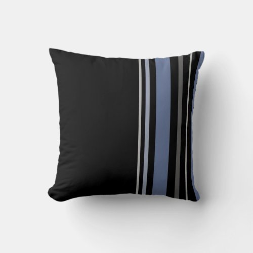 Vertical Black Multicolor Stripe Pillow