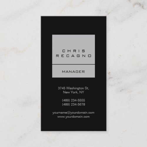 Vertical Black Silver Grey Stripe Business Card