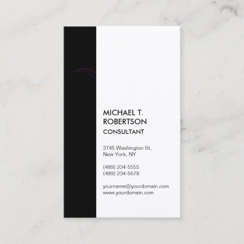 Vertical Black Stripe White Modern Stylish Amazing Business Card