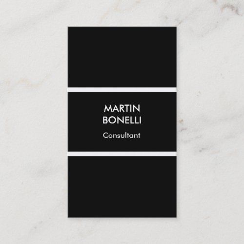 Vertical Black White Border Stylish Business Card