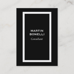 Vertical Black White Chubby Modern Business Card