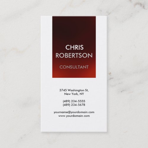 Vertical Black White Gray Red Business Card