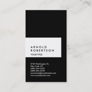 Vertical Black White Professional Business Card