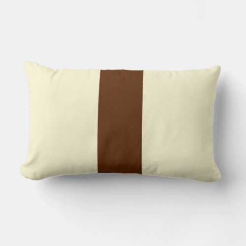 Vertical Block Stripe x Brown Accent Lumbar Pillow