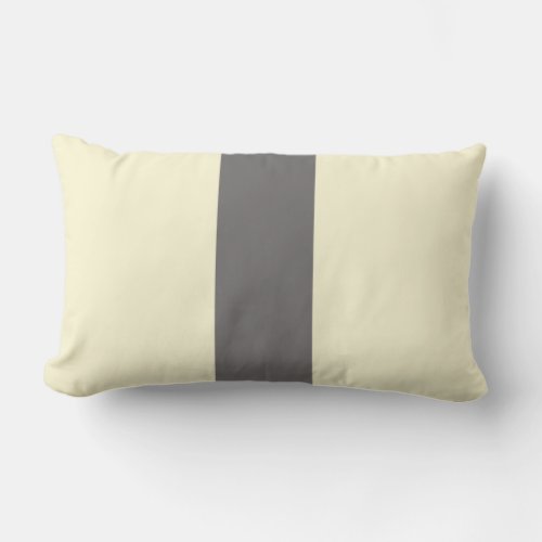 Vertical Block Stripe x Charcoal Accent Lumbar Pillow