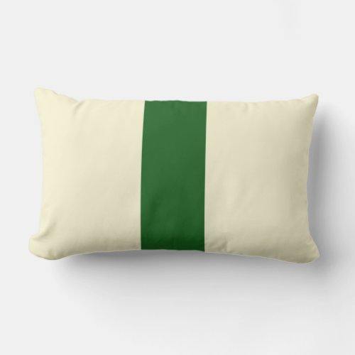 Vertical Block Stripe x Green Accent Lumbar Pillow