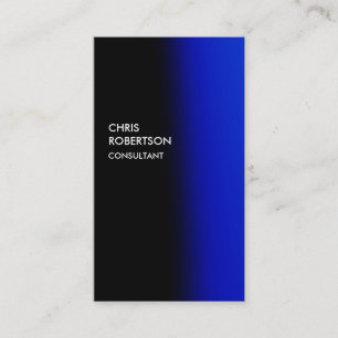 Vertical Blue Black Unique Business Card