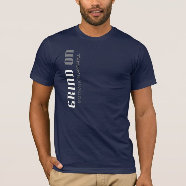 Vertical Blue Fitted T-Shirt (Front)