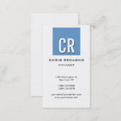 Vertical Blue Gray White Background Business Card (Front/Back)