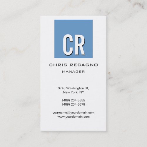 Vertical Blue Gray White Background Business Card