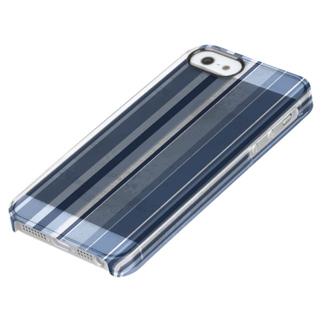 Vertical Blue Stripes Uncommon iPhone Case (Bottom)