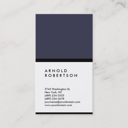 Vertical Blue White Trendy Consultant Manager Business Card