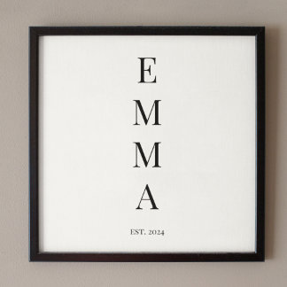 Vertical Bold Name Stack Canvas Print