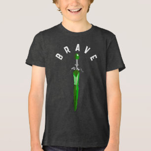 Vertical Brave Fantasy Sword Kids Tri-Blend Shirt
