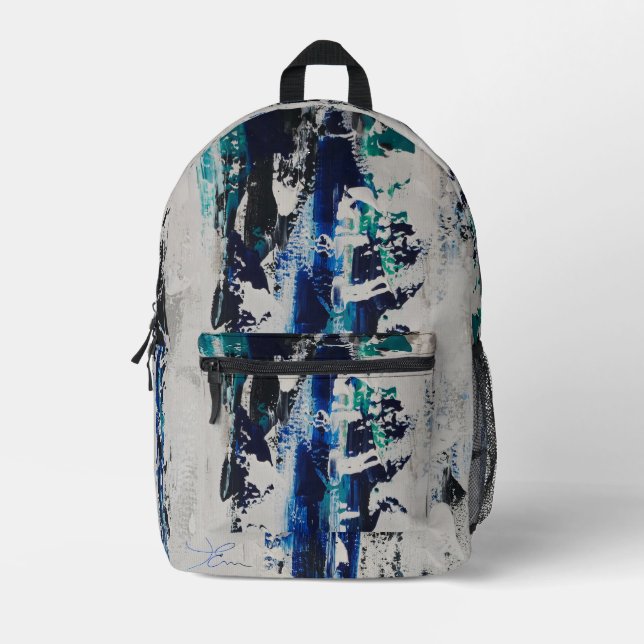 Vertical Break Printed Backpack (Front)