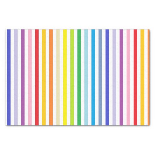 Vertical Broader Spectrum Rainbow and White Stripe Tissue Paper