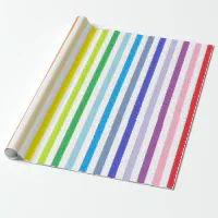 Vertical Outlined Pastel Rainbow Stripes Tissue Paper