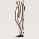 Vertical Brown and White Stripes Leggings<br><div class="desc">Abstract digital art of vertical brown and white stripes</div>