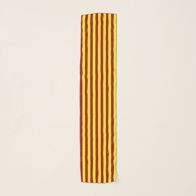 Vertical Burgundy and Yellow Stripes Scarf (Front)