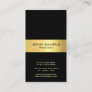 Vertical Business Card Elegant Black and Gold